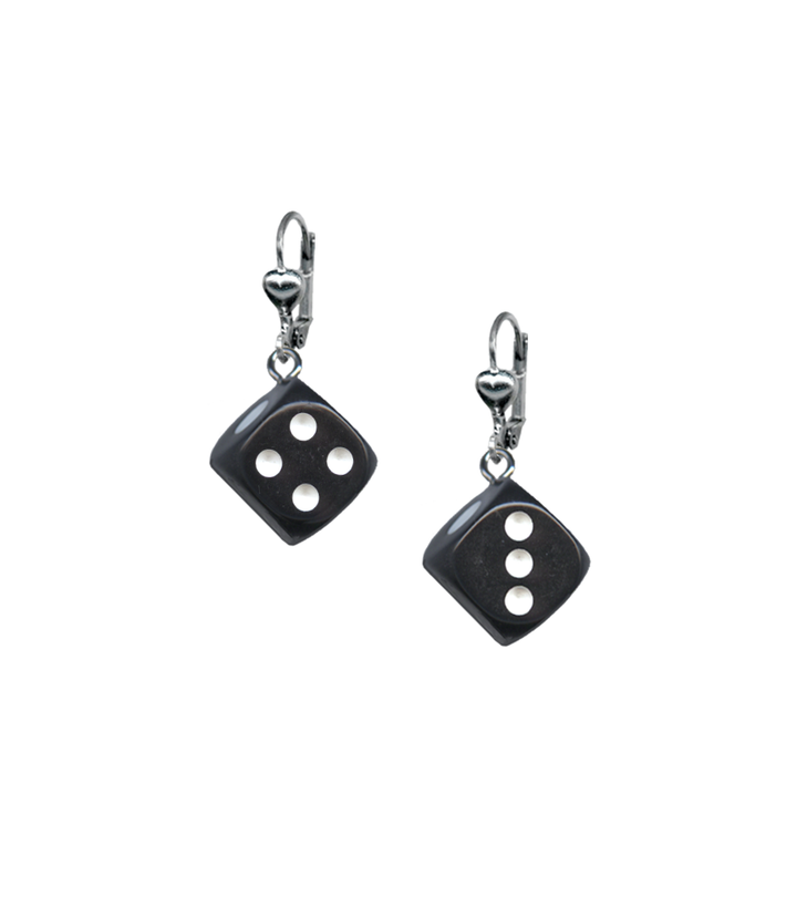 Black on sale dice earrings