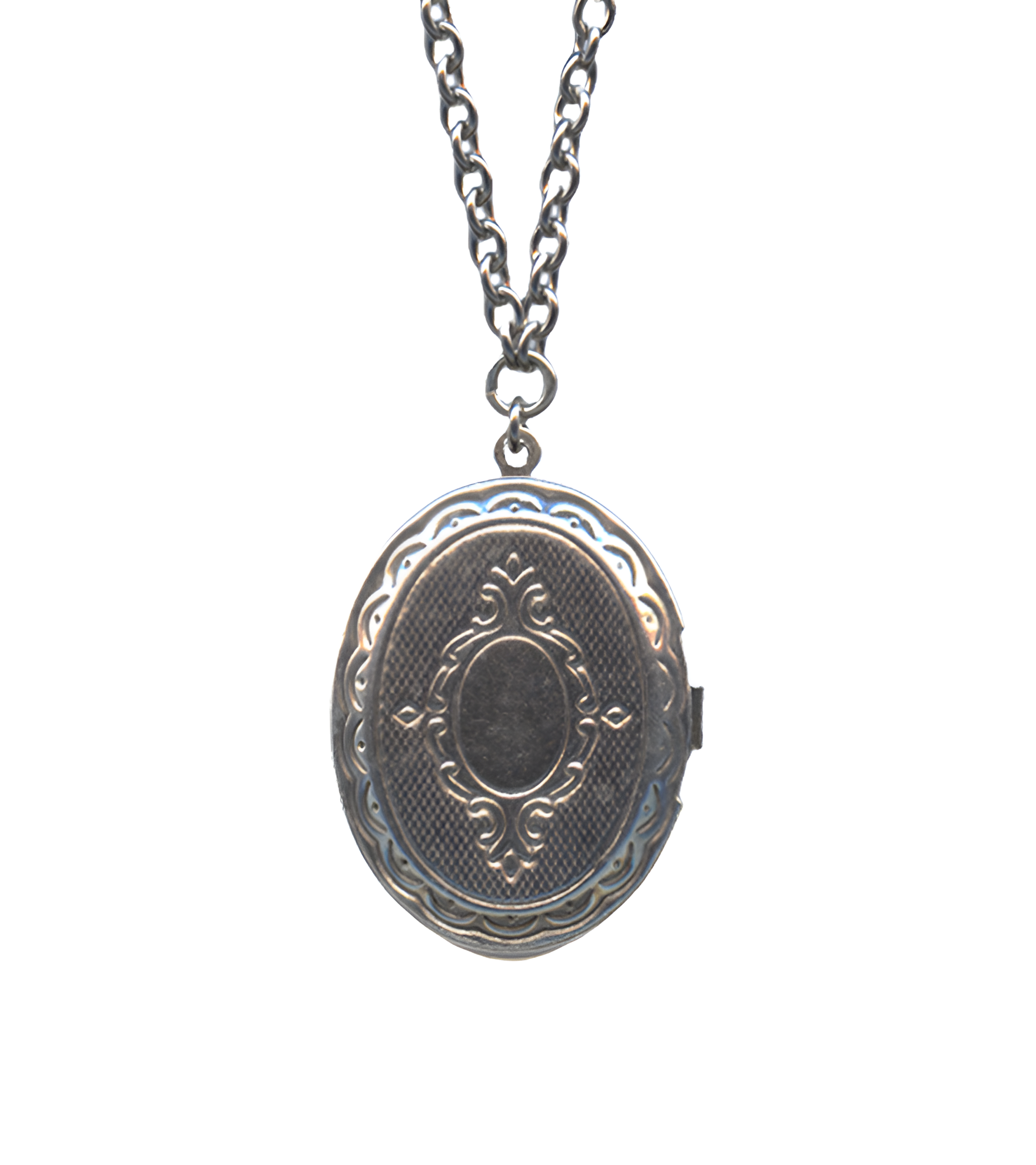 Forever 21 Big Round Pendant Necklace Collar – Black/Vintage Silver Plated Choker With Crystal, 19 Inch