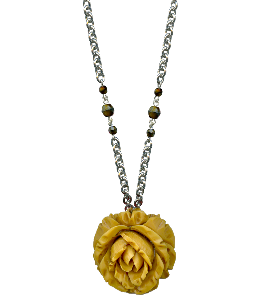 Vintage 2025 rose pendant
