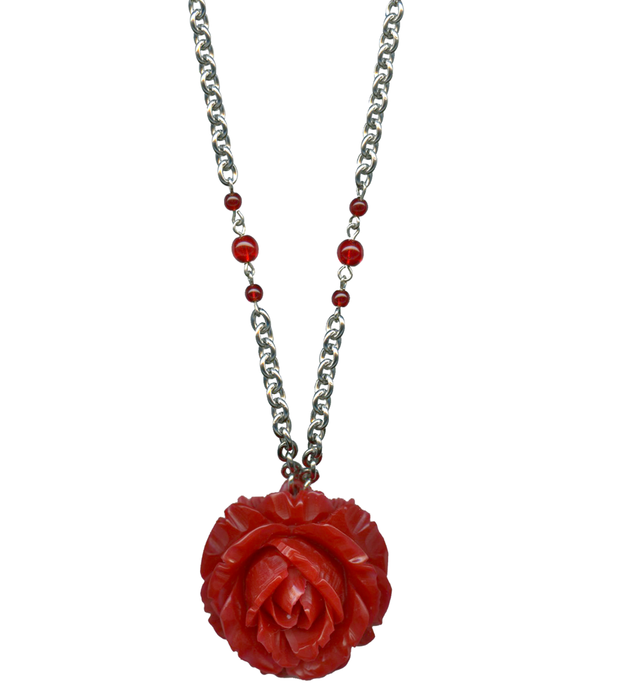 Vintage rose deals necklace