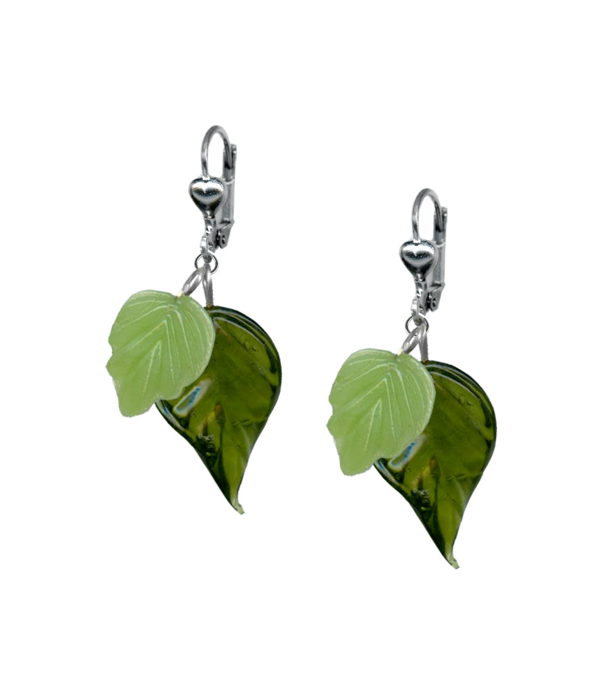 Jade Leaf Duo Dangle Drop Earrings – Classic Hardware Jewelry