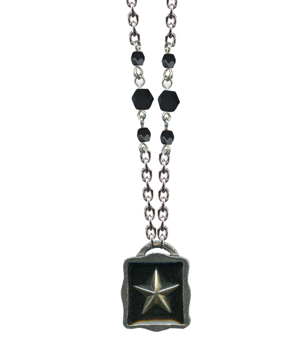 Necklace - Shadow Box Star Black Beaded Chain – Classic Hardware Jewelry